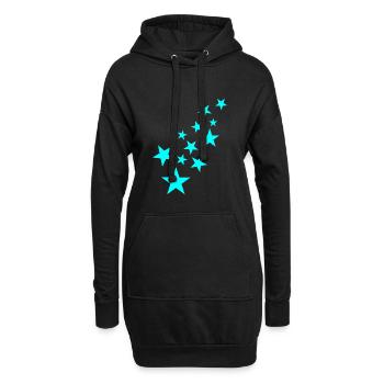 Stern Sternchen Muster Symbol - Hoodie-Kleid - Schwarz - Vorne