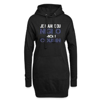 Je mange du Niglo - Sweat-shirt à capuche long Femme - noir - Devant
