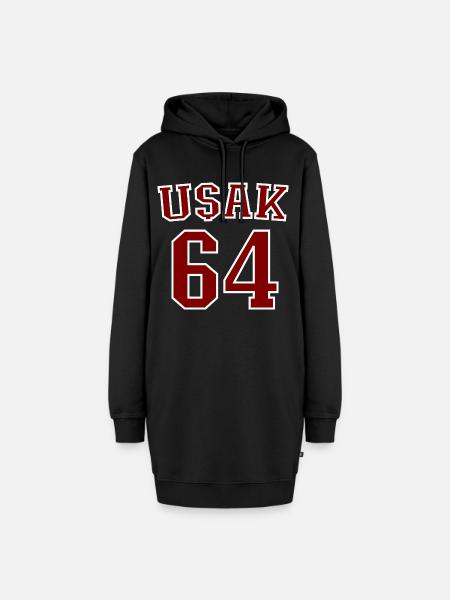 Usak 64 - Hoodie-Kleid - Schwarz