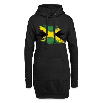 Drapeau de la Jamaïque utilisé - Sweat-shirt à capuche long Femme - noir - Devant