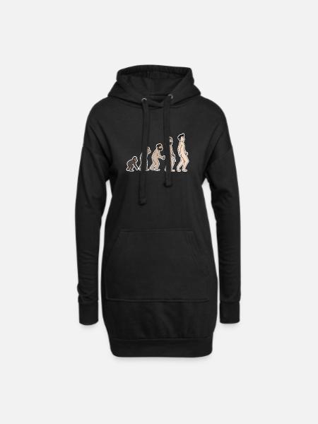 Evolution - Hoodie-Kleid - Schwarz