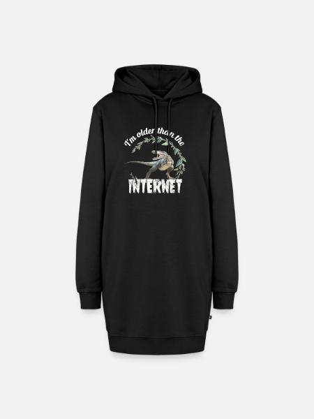 I’m older than the Internet + Dinosaurier - Hoodie-Kleid - Schwarz