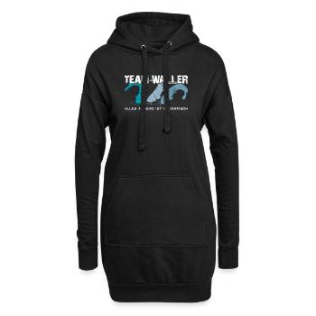 Wels angeln Waller fischen Team Waller - Hoodie-Kleid - Schwarz - Vorne
