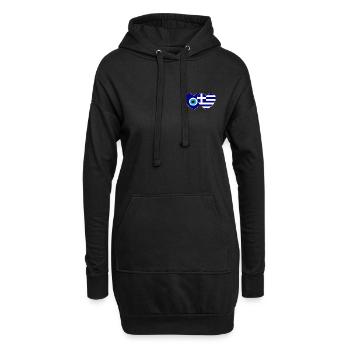 Drapeau de la Grèce Porte-bonheur Nazar Perle - Sweat-shirt à capuche long Femme - noir - Devant