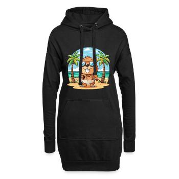Biber Lustige Cartoon Sommer Strand Sonnenbrille - Hoodie-Kleid - Schwarz - Vorne