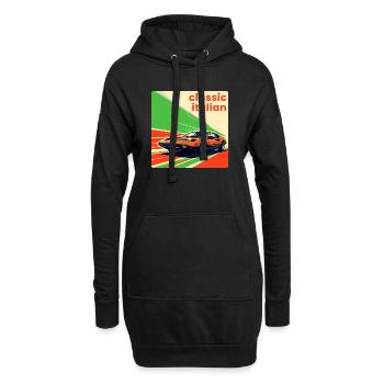 Klassischer italienischer Sportwagen - Hoodie-Kleid - Schwarz - Vorne