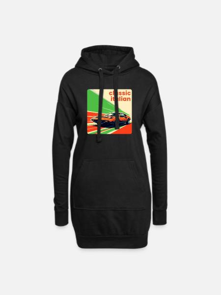 Classic Italian Sportscar - Hoodie Dress - black