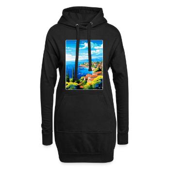 Côte d Azur Frankreich Vintage Reiseplakat Souvenir - Hoodie-Kleid - Schwarz - Vorne
