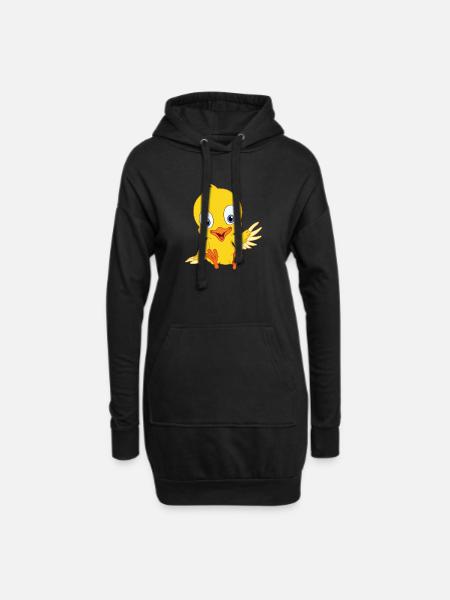 Süßer Küken - Hoodie-Kleid - Schwarz