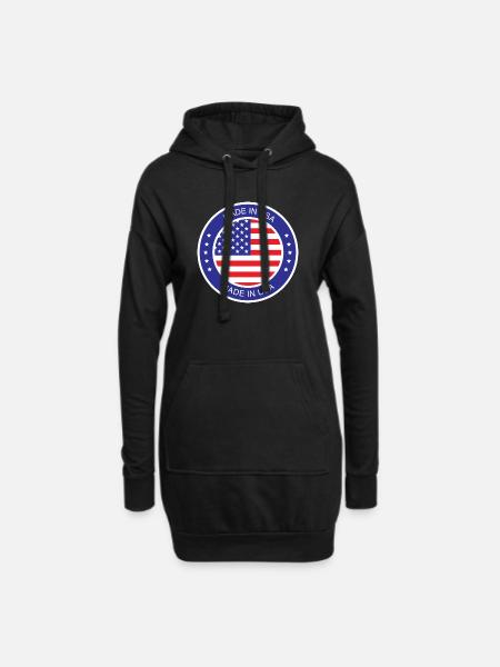 made in the USA - Hoodie Dress - black