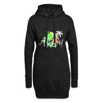 Aloha Tropen-Splash - Hoodie-Kleid - Schwarz - Vorne