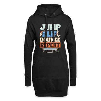 Jump Flip Bounce Wiederholung Trampoliner Trampoli - Hoodie-Kleid - Schwarz - Vorne