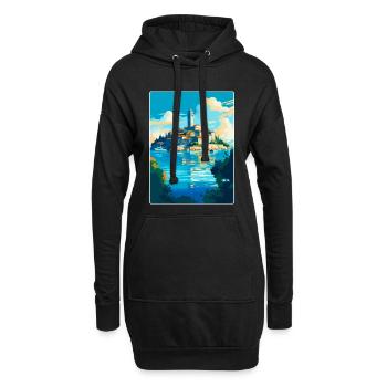 Insel Rab Kroatien Vintage Reiseplakat Souvenir - Hoodie-Kleid - Schwarz - Vorne