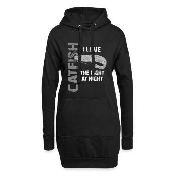 Pêche au poisson-chat Pêche sportive Poisson fort - Sweat-shirt à capuche long Femme - noir - Devant
