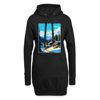 Megève France Affiche de voyage vintage WPA Souvenir - Sweat-shirt à capuche long Femme - noir - Devant