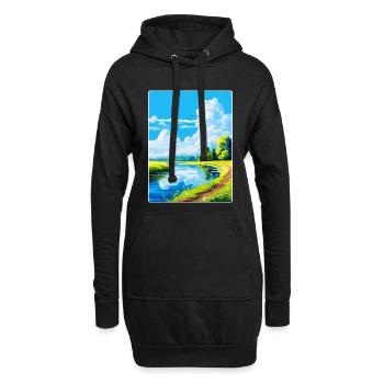 Donau Auen Deutschland Vintage Reiseplakat Souvenir - Hoodie-Kleid - Schwarz - Vorne