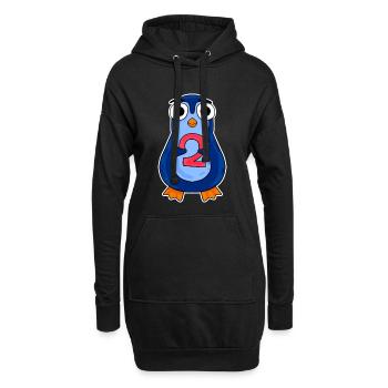 pingouin 2 ans - deux - numéro 2 - 2 année - Sweat-shirt à capuche long Femme - noir - Devant