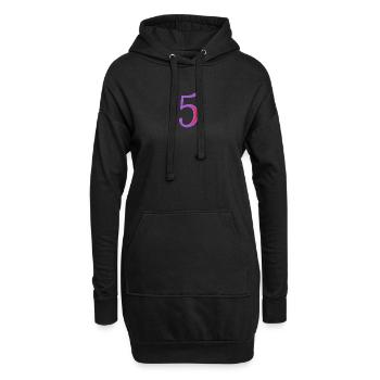 5. 5 ANS. 5e ANNIVERSAIRE. ANNIVERSAIRE 5 ANS - Sweat-shirt à capuche long Femme - noir - Devant