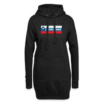 Ljubljana City dans le drapeau slovène - Sweat-shirt à capuche long Femme - noir - Devant