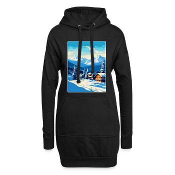 Kitzbühel Autriche Affiche de voyage vintage souvenir - Sweat-shirt à capuche long Femme - noir - Devant
