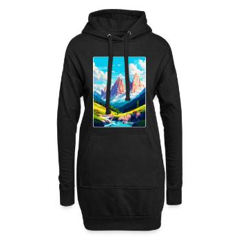Dolomiten Italien Vintage Reiseplakat Souvenir WPA - Hoodie-Kleid - Schwarz - Vorne