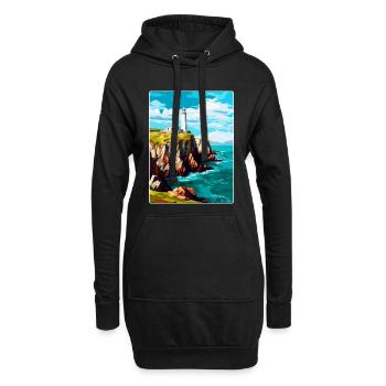 South Stack Cliffs Anglesey Vintage Reiseposter - Hoodie-Kleid - Schwarz - Vorne