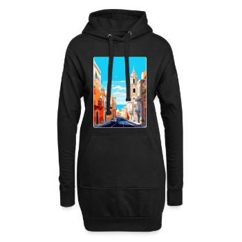 Cadix Espagne Affiche de voyage vintage WPA Art Souvenir - Sweat-shirt à capuche long Femme - noir - Devant