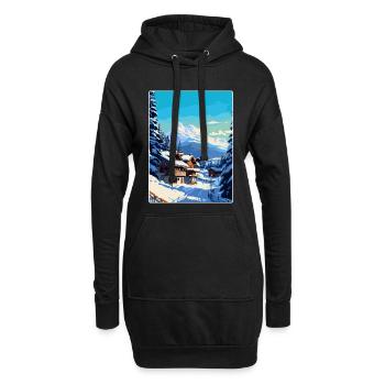 Megève France Affiche de voyage vintage WPA Souvenir - Sweat-shirt à capuche long Femme - noir - Devant