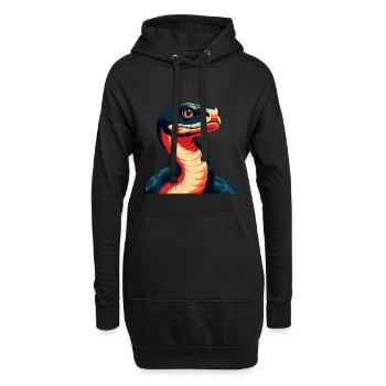 Anaconda Zeichentrickfigur Buntes Haustier Tier - Hoodie-Kleid - Schwarz - Vorne