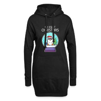 My first Christmas Baby Pinguin Weihnachten - Hoodie-Kleid - Schwarz - Vorne
