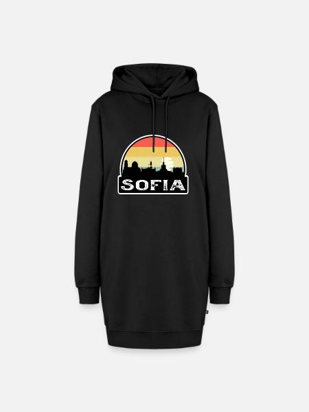 Sofia Bulgarien Flagge Skyline Reise-Souvenir - Hoodie-Kleid - Schwarz