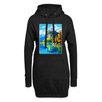 Château de Bled, Slovénie, Affiche de voyage vintage, WPA, Art - Sweat-shirt à capuche long Femme - noir - Devant