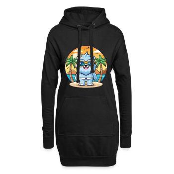 Yeti Lunettes de soleil de plage d’été de dessin animé drôle - Sweat-shirt à capuche long Femme - noir - Devant