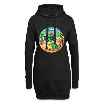 Lunettes de soleil de plage d’été de dessin animé drôle de lézard - Sweat-shirt à capuche long Femme - noir - Devant