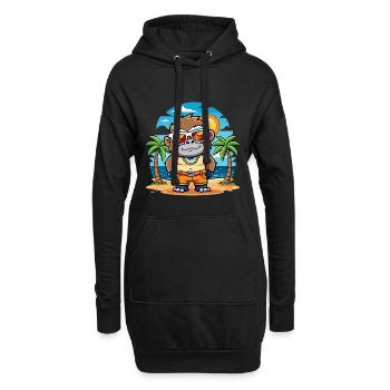 Gorilla Lustige Cartoon Sommer Strand Sonnenbrille - Hoodie-Kleid - Schwarz - Vorne
