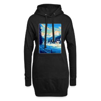 Kitzbühel Autriche Affiche de voyage vintage souvenir - Sweat-shirt à capuche long Femme - noir - Devant