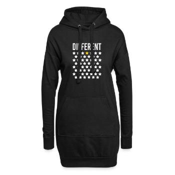 Anders: Goldener Stern in der Mitte der Sterne - Hoodie-Kleid - Schwarz - Vorne
