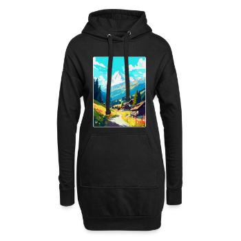 Mayrofen, Autriche, Affiche de voyage vintage, souvenir - Sweat-shirt à capuche long Femme - noir - Devant