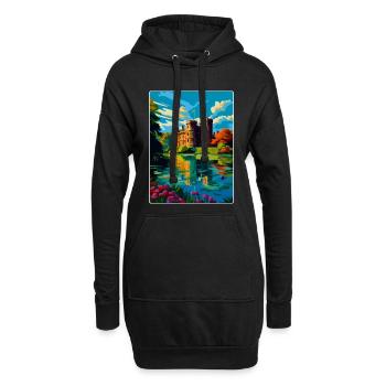 Hever Castle Angleterre Royaume-Uni Affiche de voyage Souvenir WPA - Sweat-shirt à capuche long Femme - noir - Devant