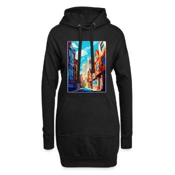 York Angleterre Royaume-Uni Affiche de voyage vintage Souvenir WPA - Sweat-shirt à capuche long Femme - noir - Devant