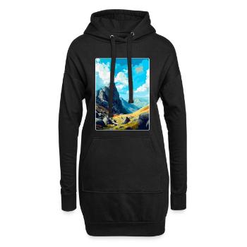 Glyder Fach Pays de Galles Royaume-Uni Affiche de voyage vintage WPA Art - Sweat-shirt à capuche long Femme - noir - Devant