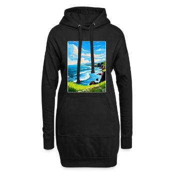 North Coast 500 Écosse Royaume-Uni Affiche de voyage vintage - Sweat-shirt à capuche long Femme - noir - Devant