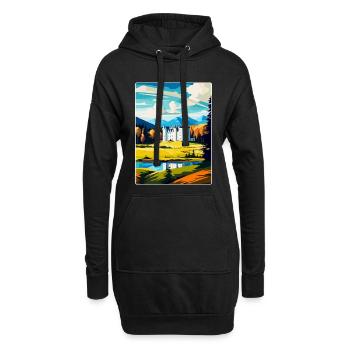 Blair Castle Écosse Royaume-Uni Affiche de voyage vintage WPA - Sweat-shirt à capuche long Femme - noir - Devant