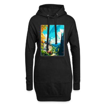Baden Baden Allemagne Affiche de voyage vintage souvenir - Sweat-shirt à capuche long Femme - noir - Devant