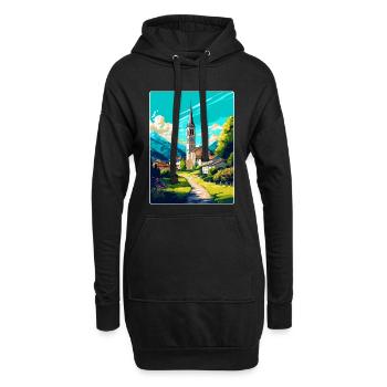 Hallein Autriche Affiche de voyage vintage souvenir WPA - Sweat-shirt à capuche long Femme - noir - Devant