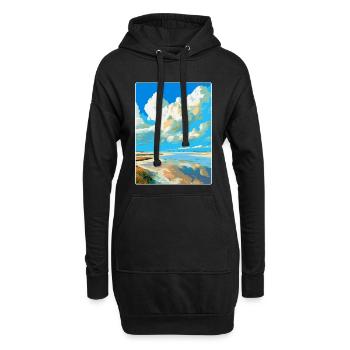 Affiche de voyage vintage de la mer des Wadden aux Pays-Bas WPA - Sweat-shirt à capuche long Femme - noir - Devant