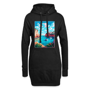 Minorque Espagne Affiche de voyage vintage WPA Souvenir - Sweat-shirt à capuche long Femme - noir - Devant