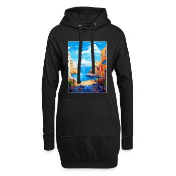 Héraklion Grèce Affiche de voyage vintage souvenir - Sweat-shirt à capuche long Femme - noir - Devant