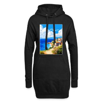 Chalkidiki Griechenland Vintage Reiseplakat Souvenir - Hoodie-Kleid - Schwarz - Vorne