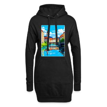 Ljubljana Slovénie Affiche de voyage vintage souvenir - Sweat-shirt à capuche long Femme - noir - Devant